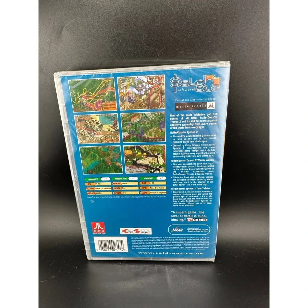 Atari RollerCoaster Tycoon 2 Deluxe Edition PC Windows New Sealed 3 Games SEALED